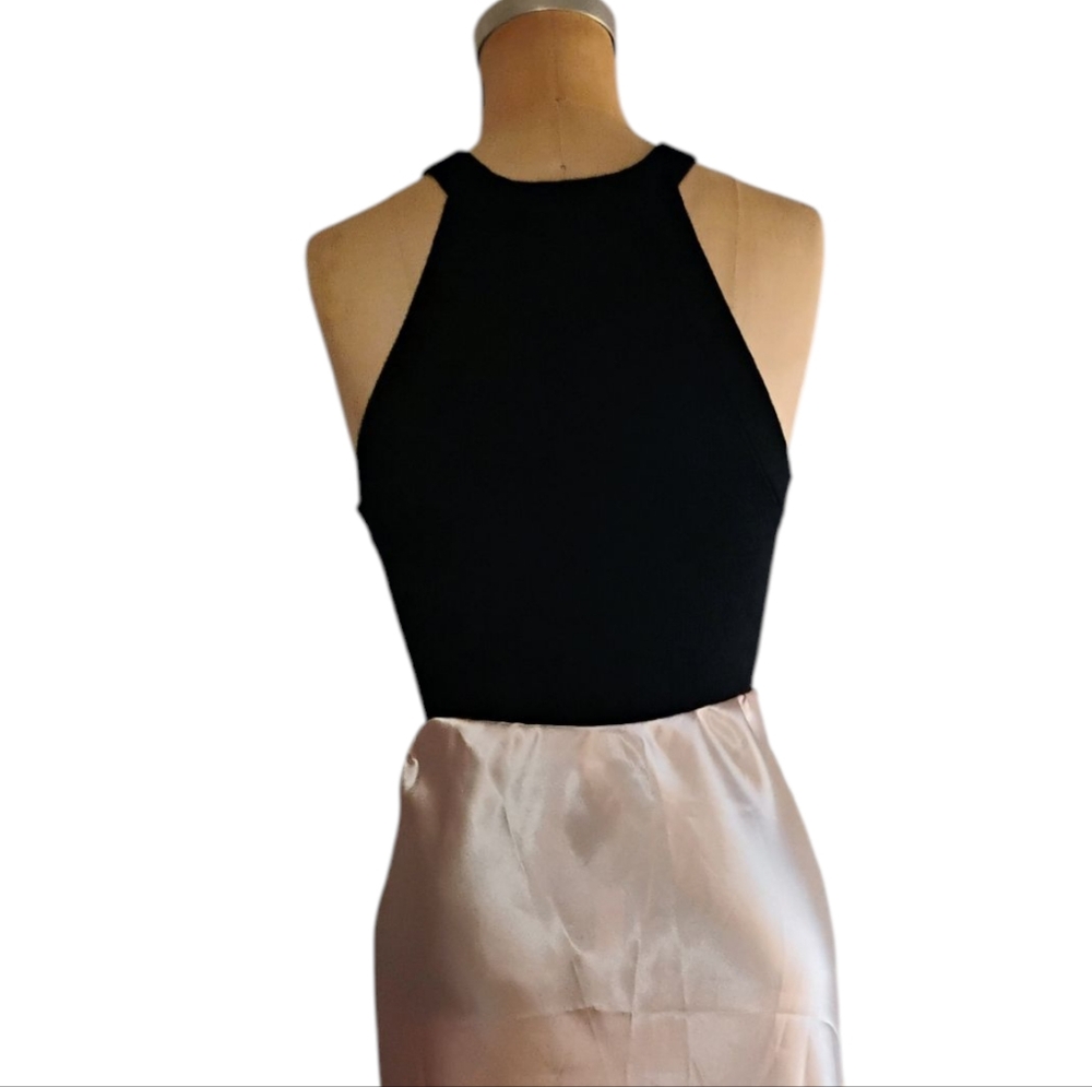 Michael Kors Black Ribbed Sweater Tank Top with Gold Buttons - Picture 5 of 10